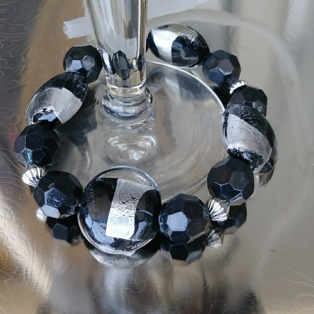Black And Silver beaded bracelet